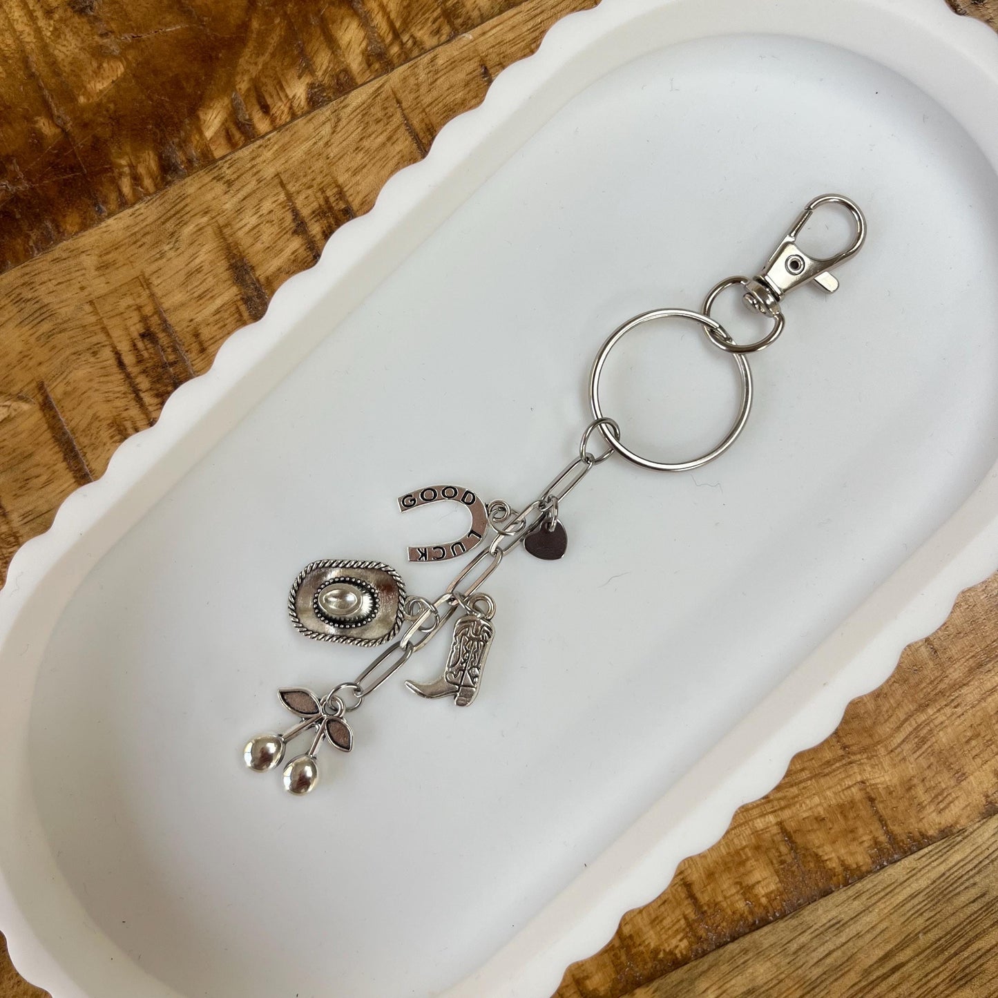 Ibiza Cowboy Boot Cherry Charm Keyring