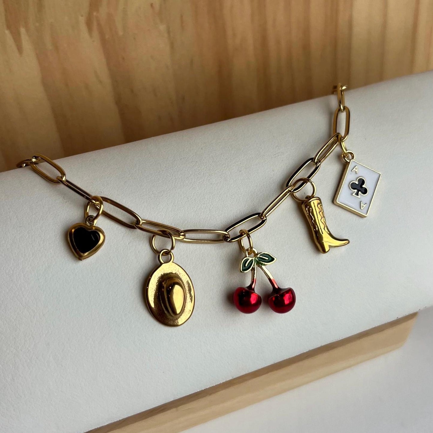 Cherry Ibiza Gold Charm Necklace