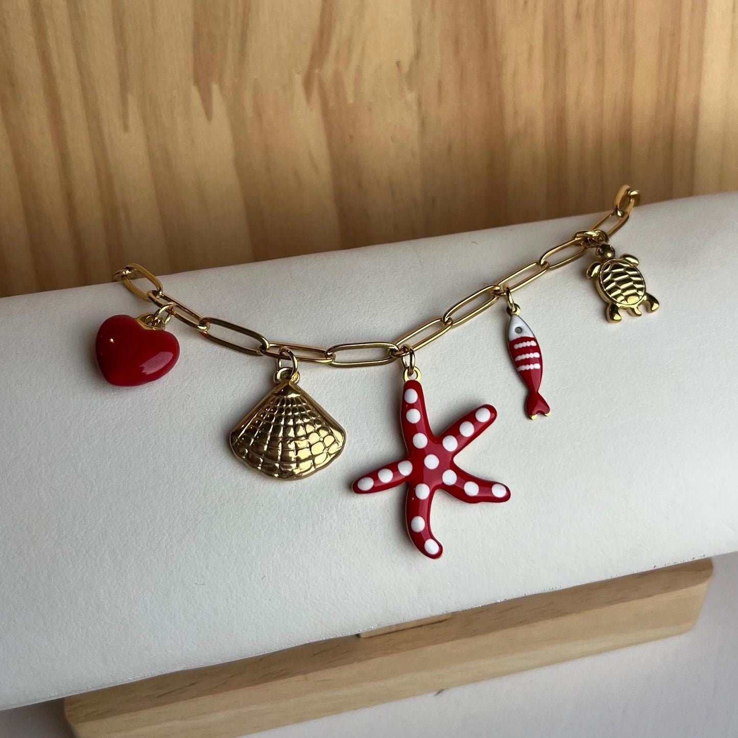 Red Seaside Charm Necklace