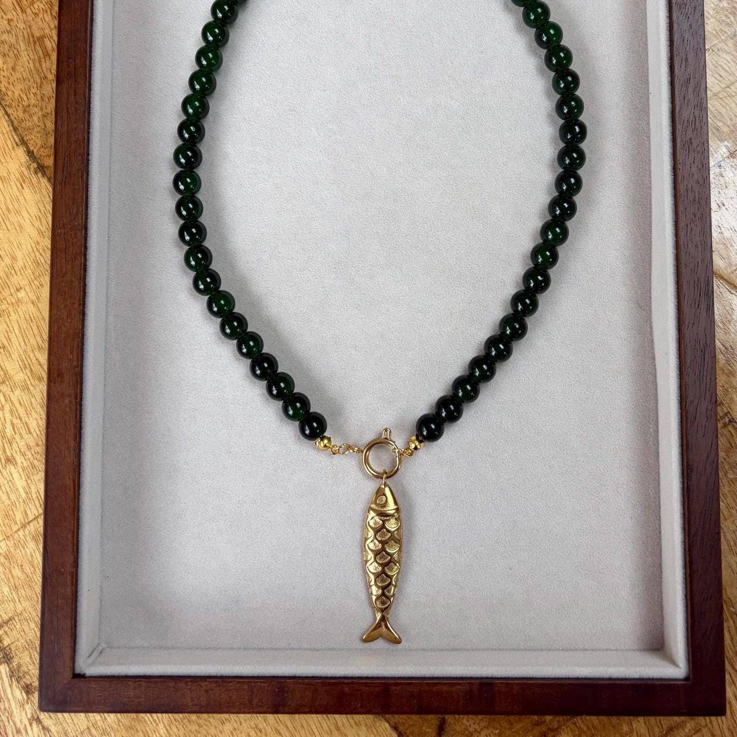 Emerald Green Beaded Necklace