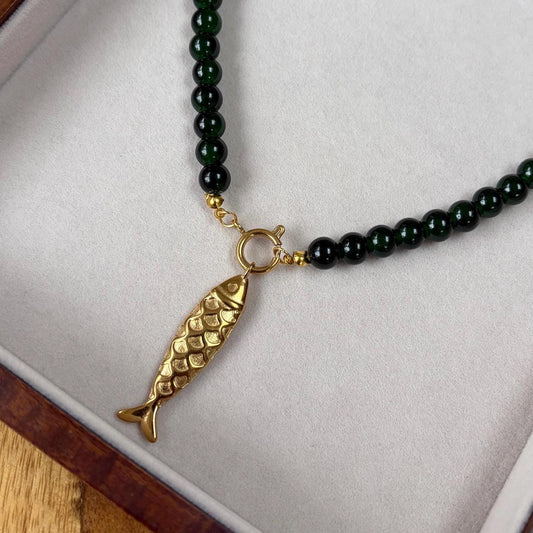 Emerald Green Beaded Necklace