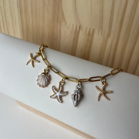 Seashell Starfish Charm Bracelet