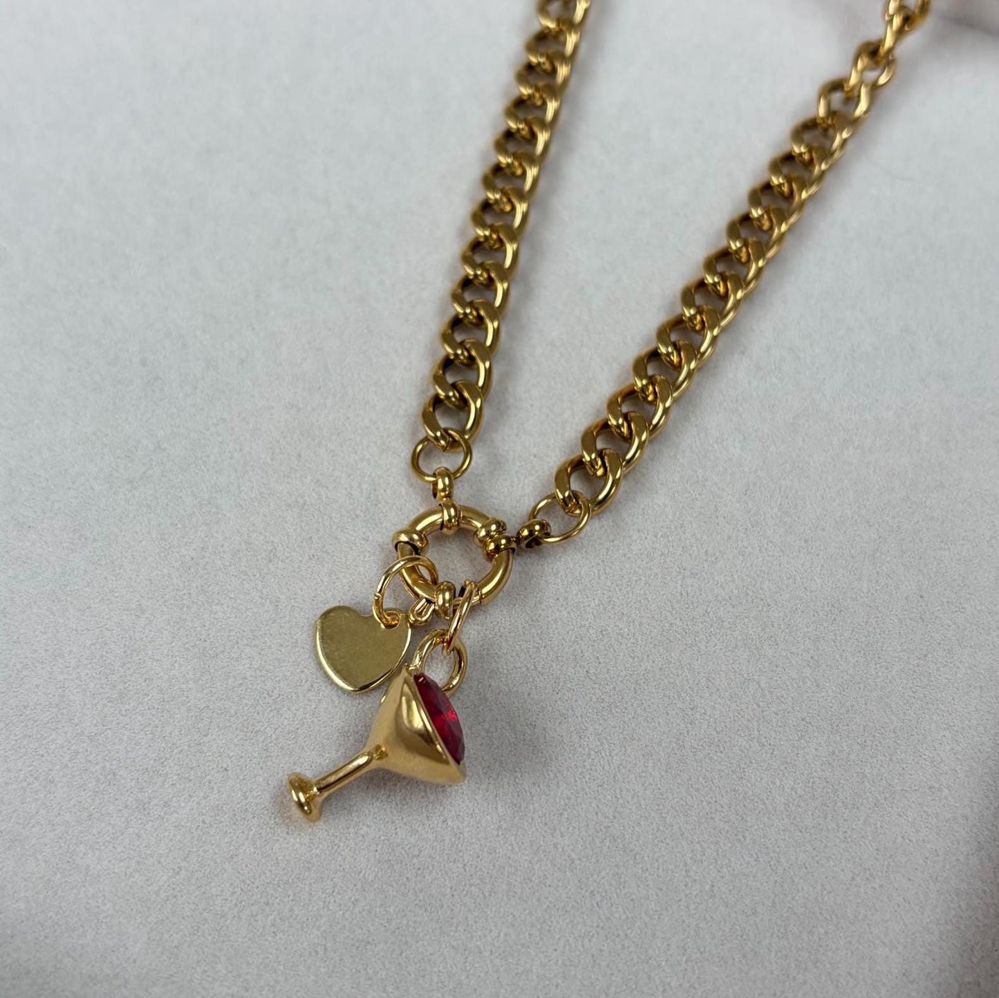 Gold-Plated Cocktail Charm Necklace