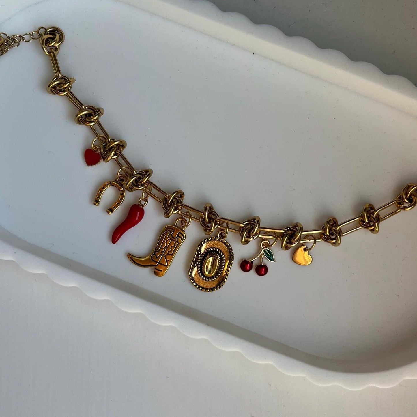 Cowboy Western Gold Charm Bracelet